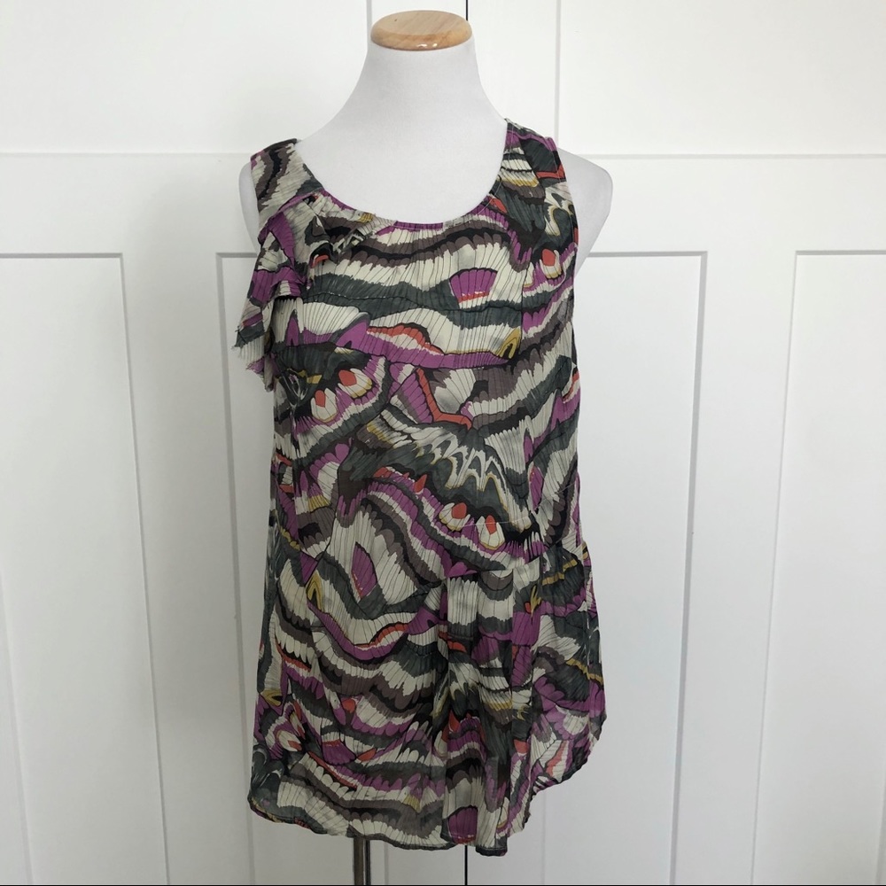 Anthropologie Edme & Esyllte Printed Ruffle Shirt